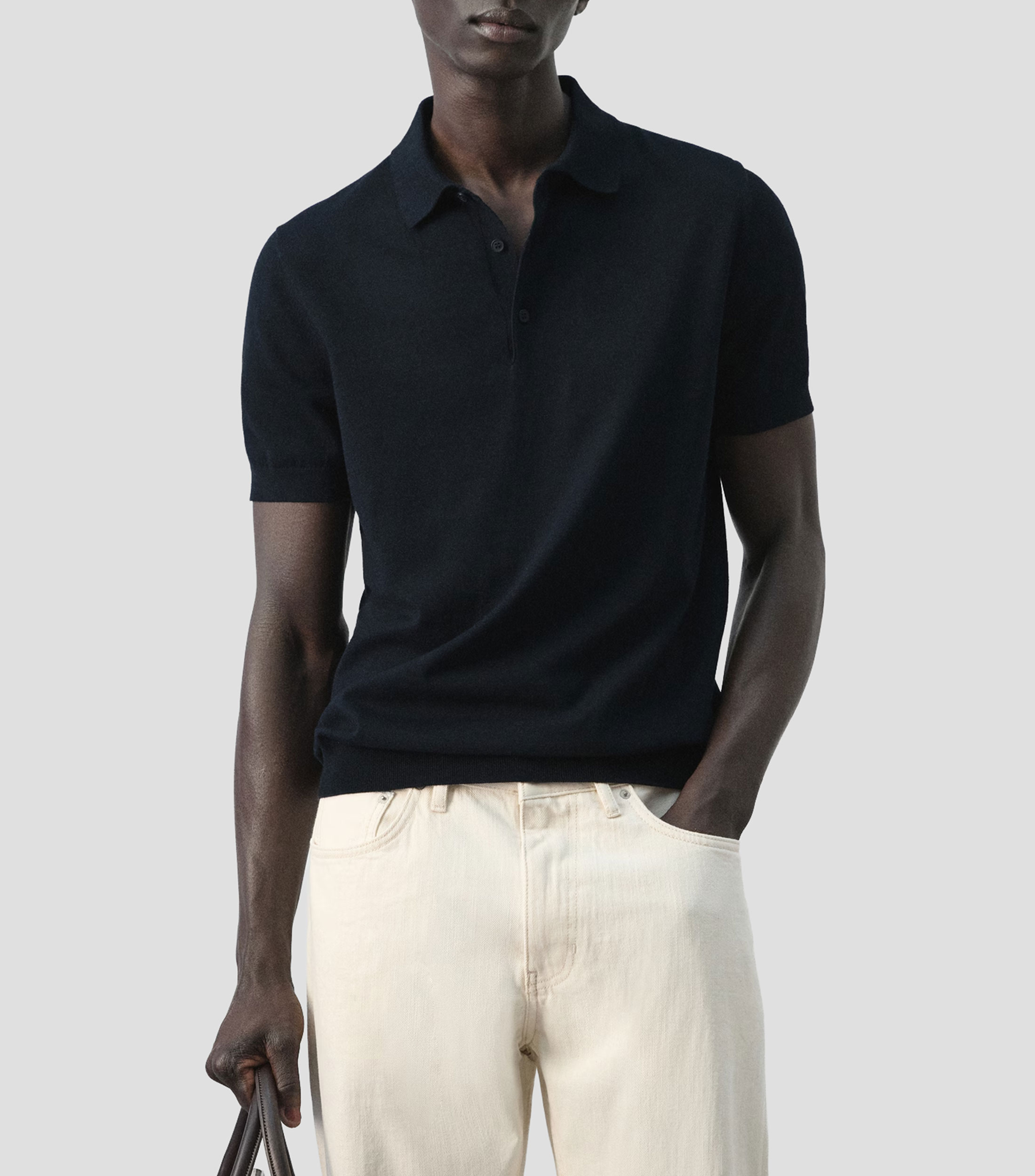 Playera polo manga corta lisa Hombre